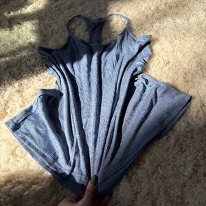 Casual Blue flowy cute ribbed springtime, summer simple, casual Tank Top. Refres